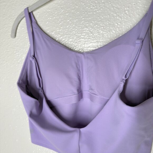 Athleta Elation V-Neck Crop Sports Bra Top in Purple M Stretch Included Cups - Picture 5 of 8